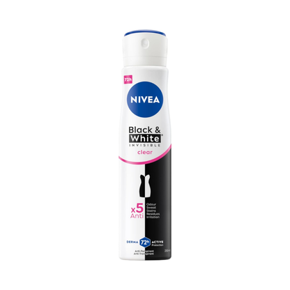 NIVEA Black & White Invisible Clear Antiperspirant Spray 250ml