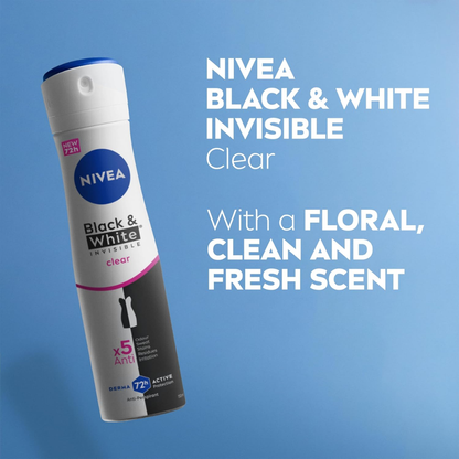 NIVEA Black & White Invisible Clear Antiperspirant Spray 250ml
