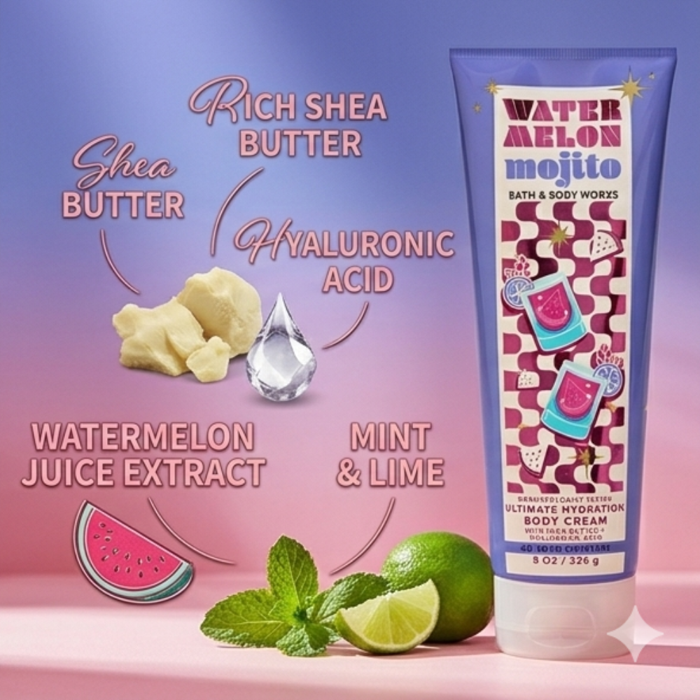 Bath & Body Works Ultimate Hydration Body Cream – Watermelon Mojito (226g)