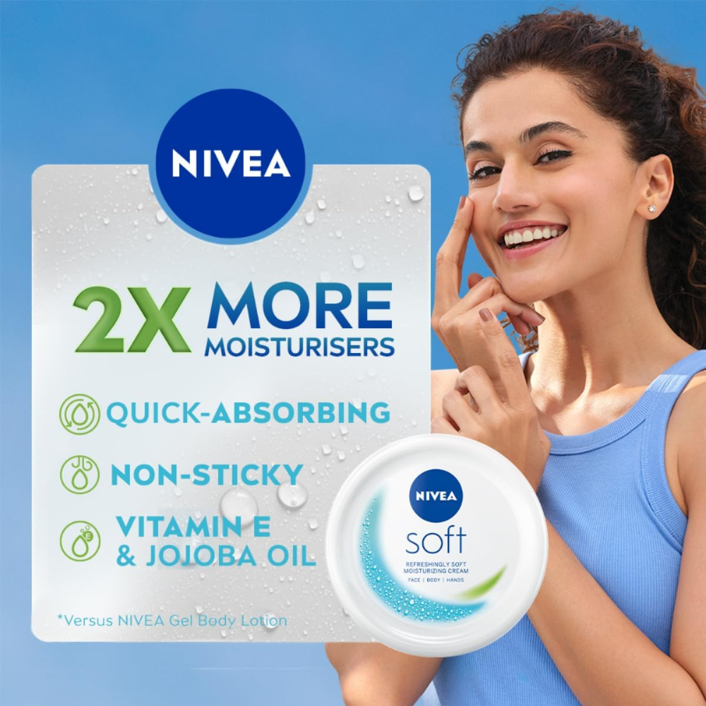 Nivea Soft Light Moisturizer Cream with Vitamin E & Jojoba Oil 100ml