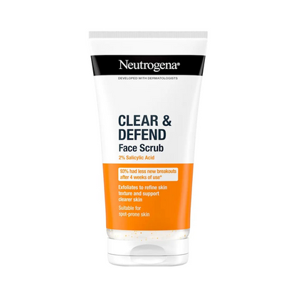 Neutrogena® Clear & Defend Salicylic Acid Face Scrub – 150ml