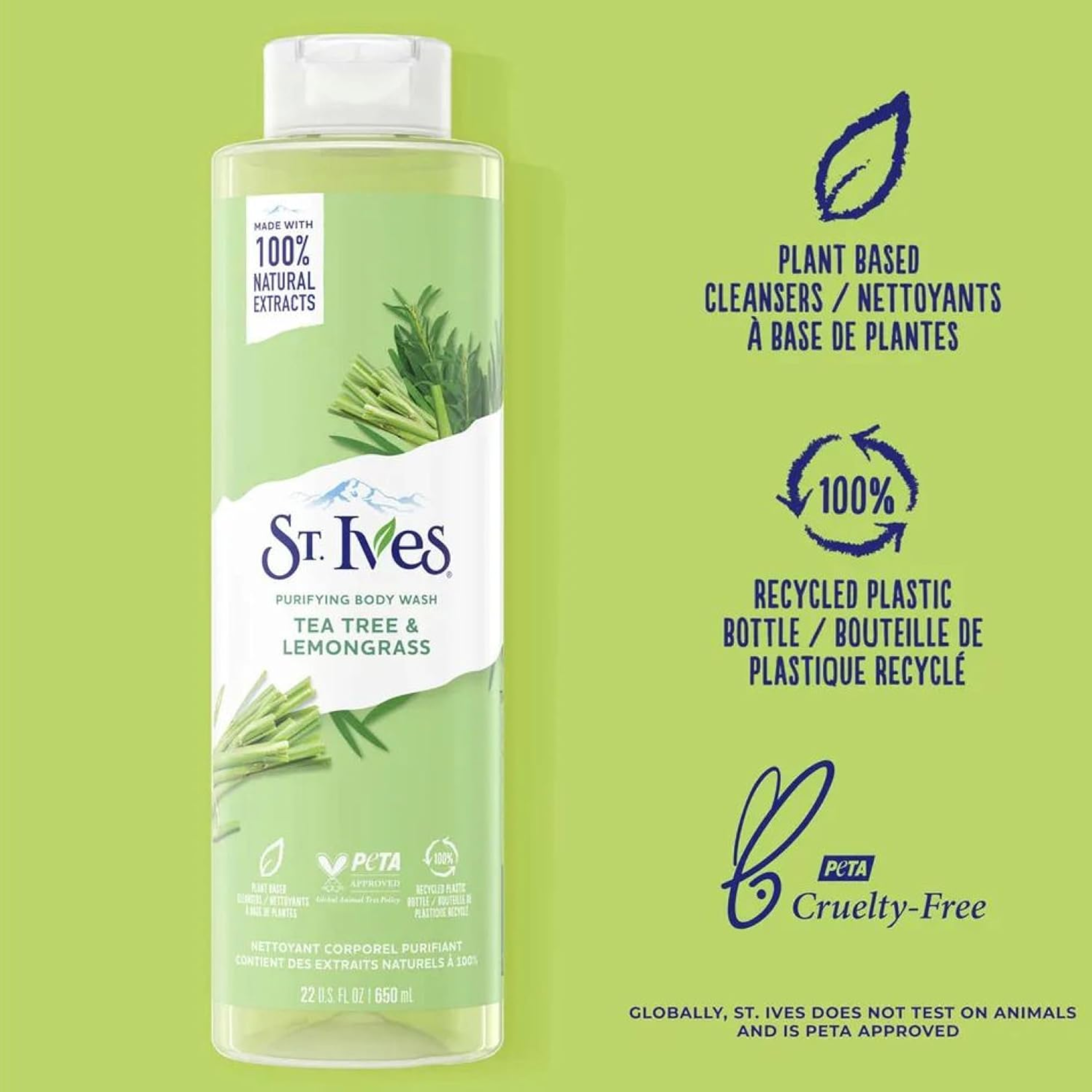 St. Ives Tea Tree & Lemongrass Purifying Body Wash (650ml)
